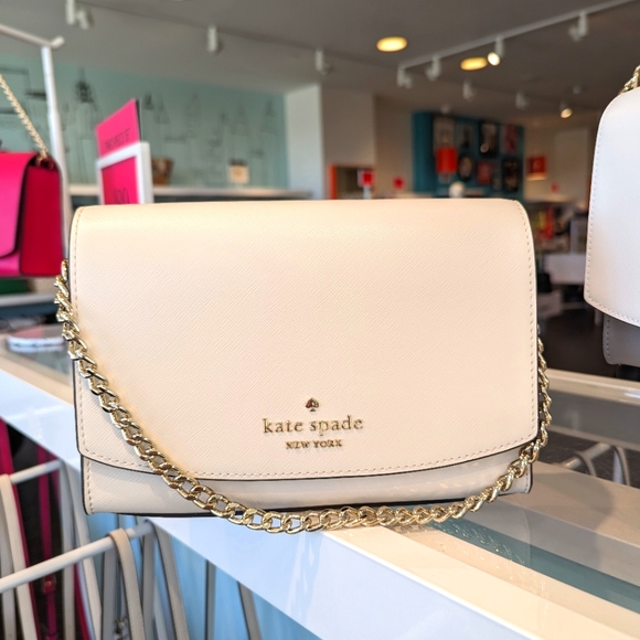 Kate Spade Staci Carson Convertible Chain Crossbody Parchment. - Picture 2 of 3